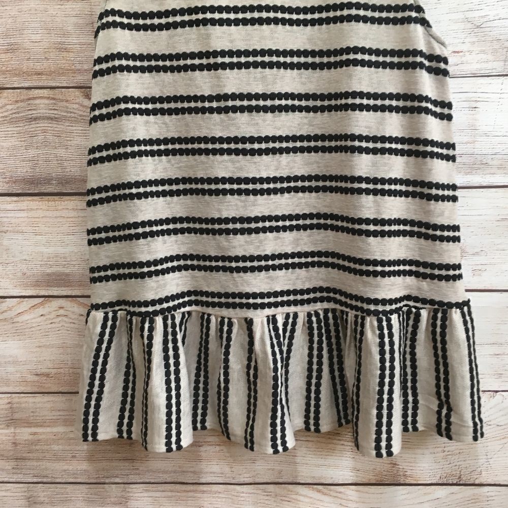 FREE PEOPLE‎ MOLLY RETRO STRIPED PEPLUM TOP IN TAN AND BLACK - Picture 7 of 8